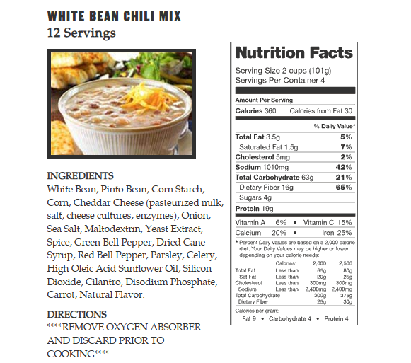 120 Serving Entree Package by Legacy Food Storage