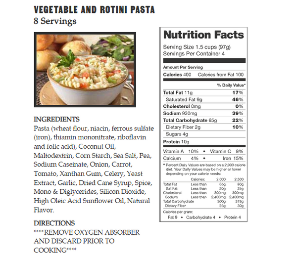 240 Serving Breakfast & Entree Package by Legacy Food Storage