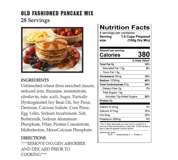 120 Serving Breakfast Package by Legacy Food Storage