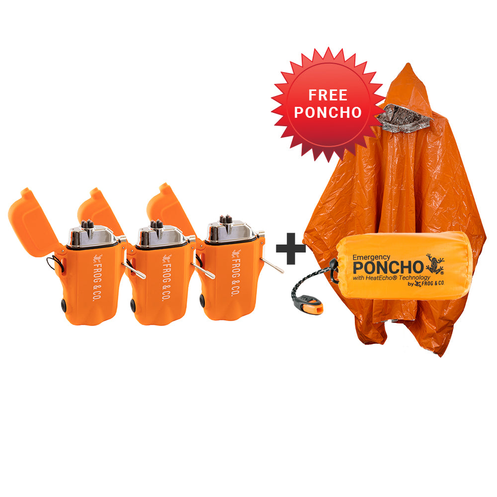 ZIPIFY - 3 TOUGH TESLA LIGHTERS + 1 EMERGENCY PONCHO