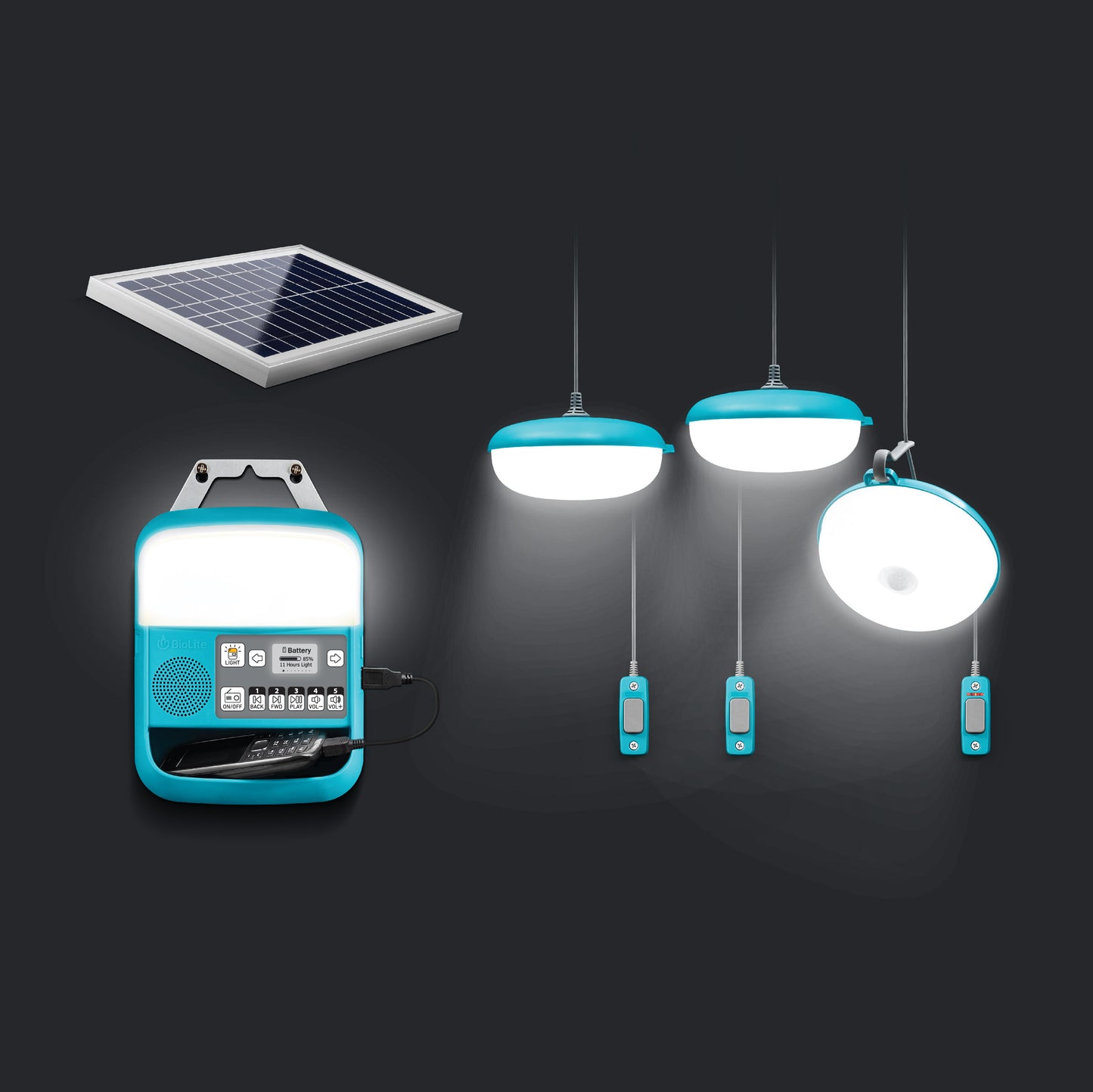 BioLite Solar Home 620 Kit with black background