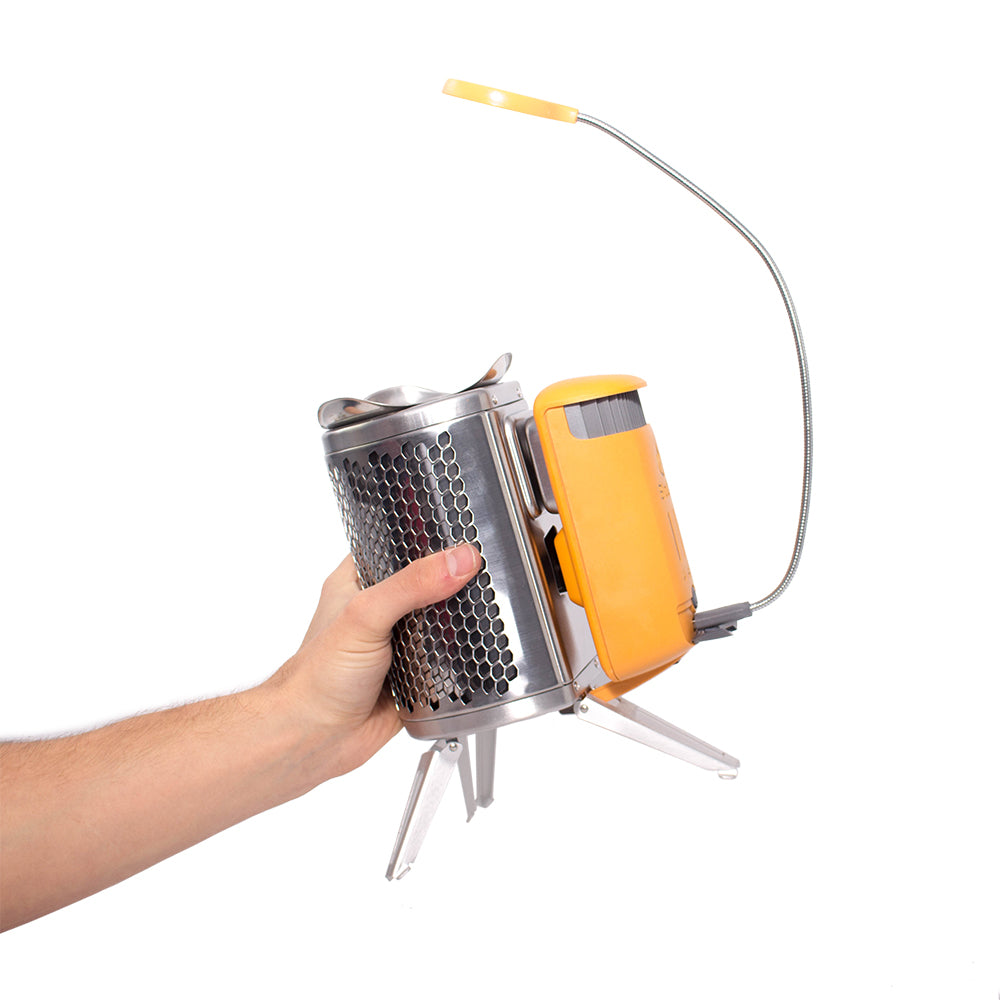 BioLite CampStove 2 with Flexlight in Hand Side View