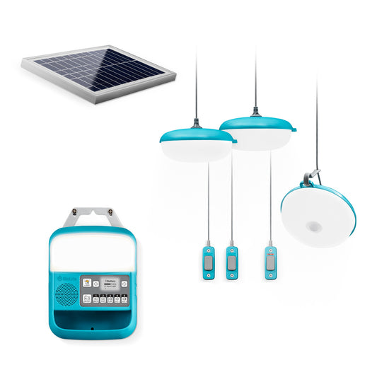 BioLite Solar Home 620 Kit white background with all pieces