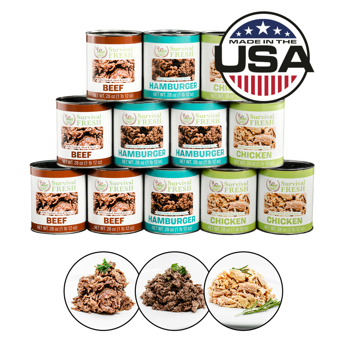 3 Protein Mixed Canned Meat 28oz Survival Frog