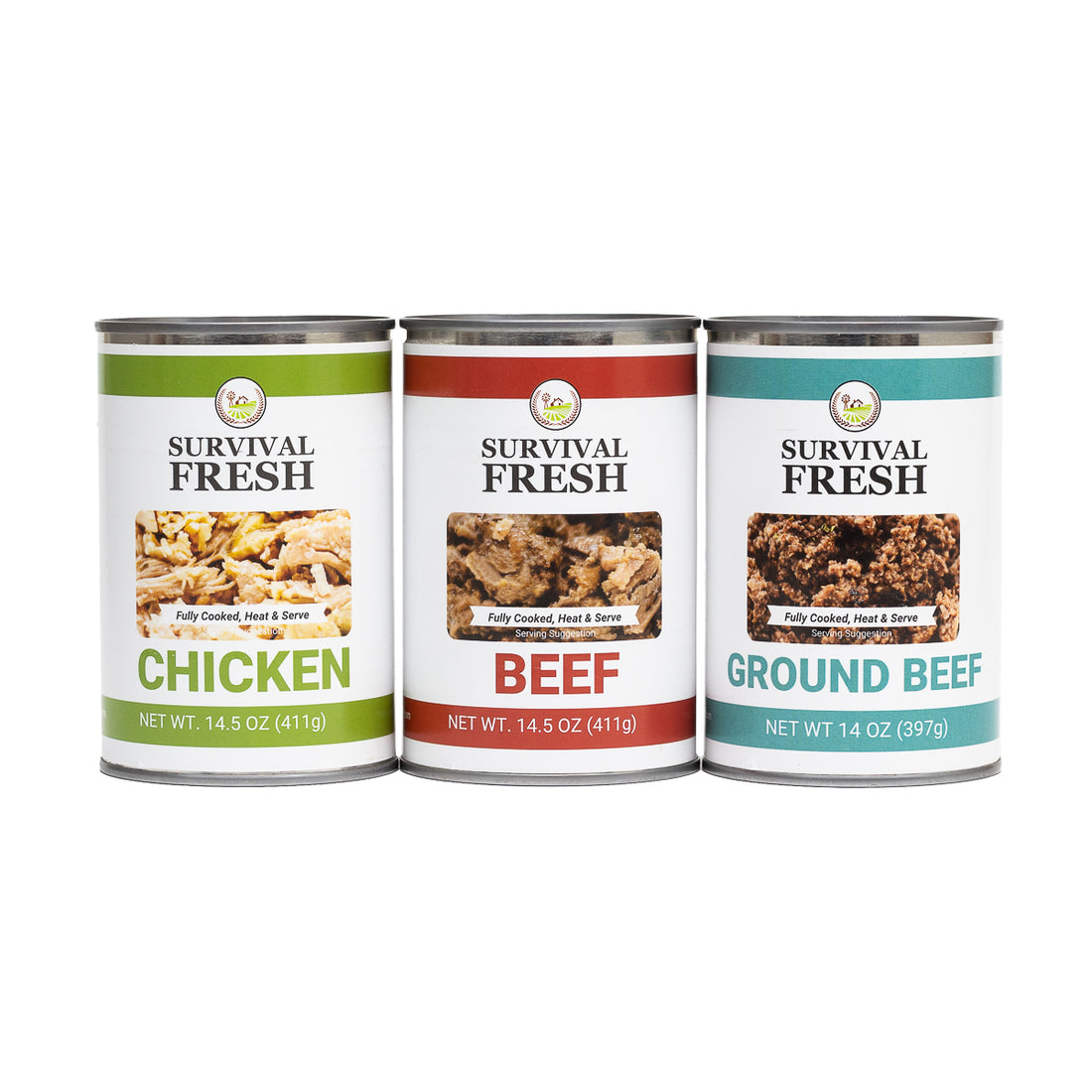 Survival Fresh Canned Meat AllAmerican, All Natural Beef & Chicken