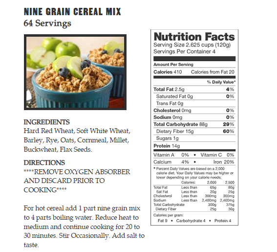 720 Serving Breakfast & Entree Package by Legacy Food Storage