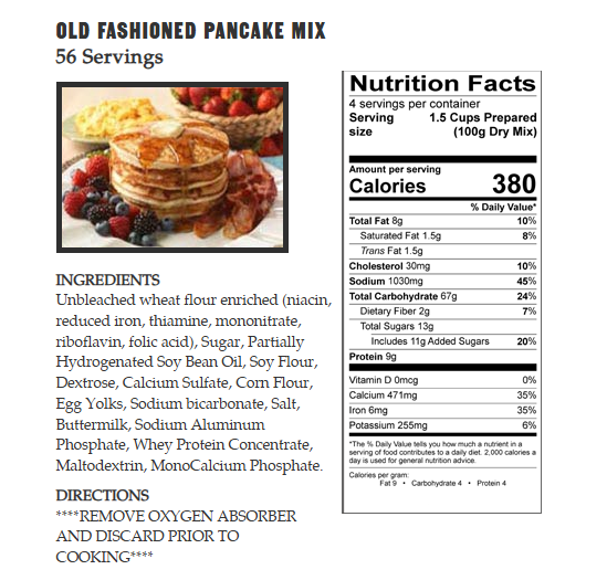 720 Serving Breakfast & Entree Package by Legacy Food Storage