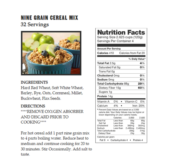 360 Serving Breakfast & Entree Package by Legacy Food Storage