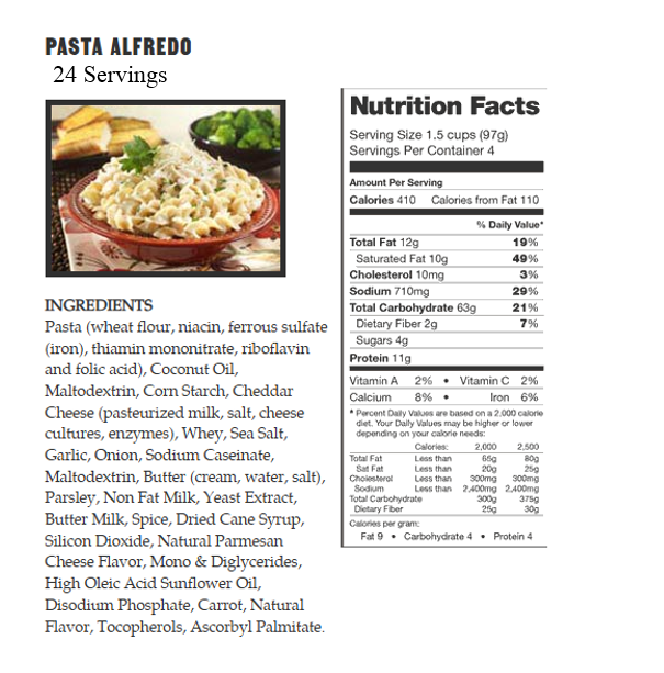 360 Serving Breakfast & Entree Package by Legacy Food Storage