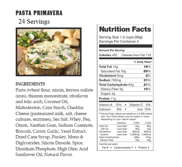360 Serving Breakfast & Entree Package by Legacy Food Storage