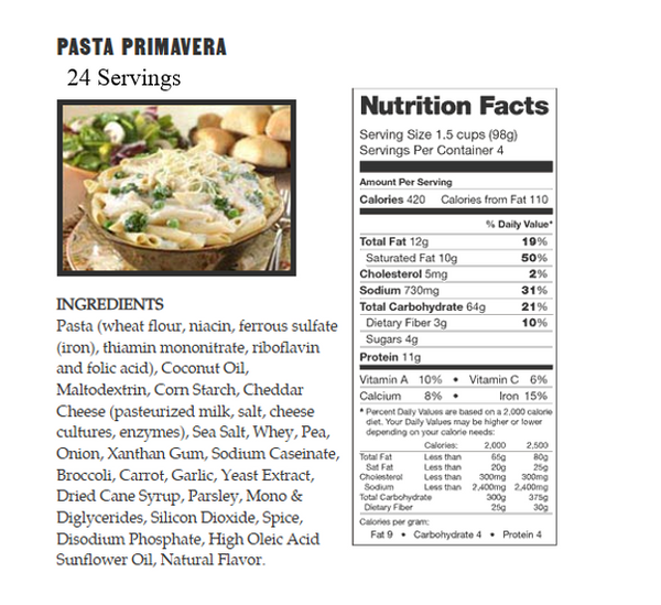 360 Serving Breakfast & Entree Package by Legacy Food Storage