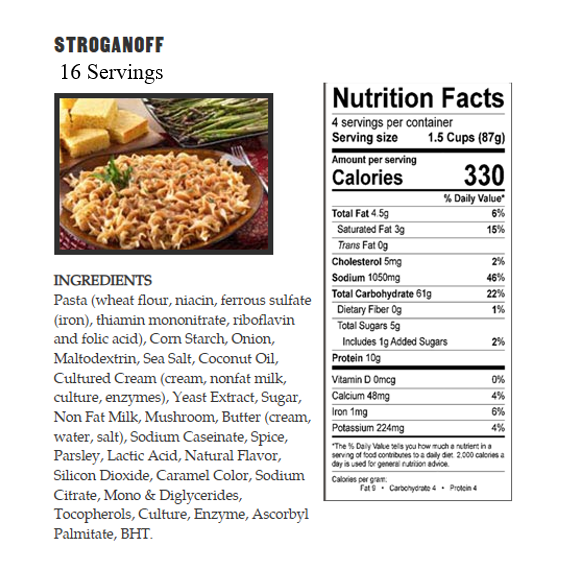 360 Serving Breakfast & Entree Package by Legacy Food Storage