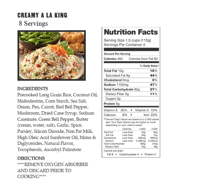 360 Serving Breakfast & Entree Package by Legacy Food Storage