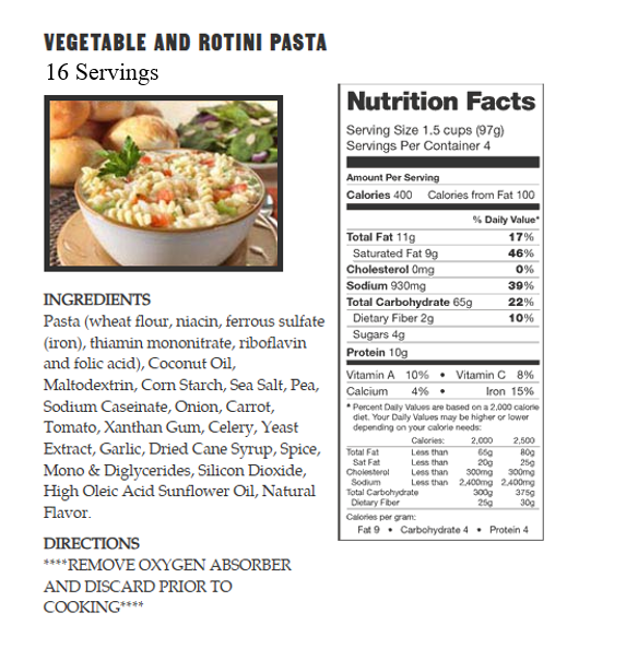 360 Serving Breakfast & Entree Package by Legacy Food Storage