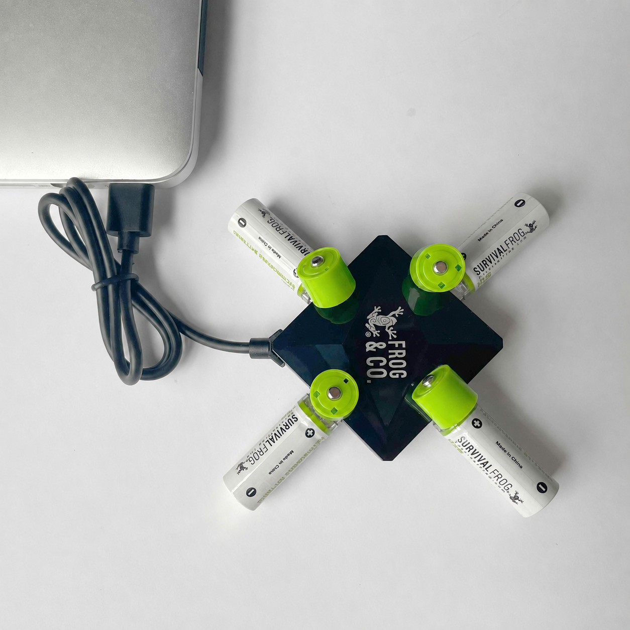 USB Rechargeable AA Batteries w/4-port USB Charger