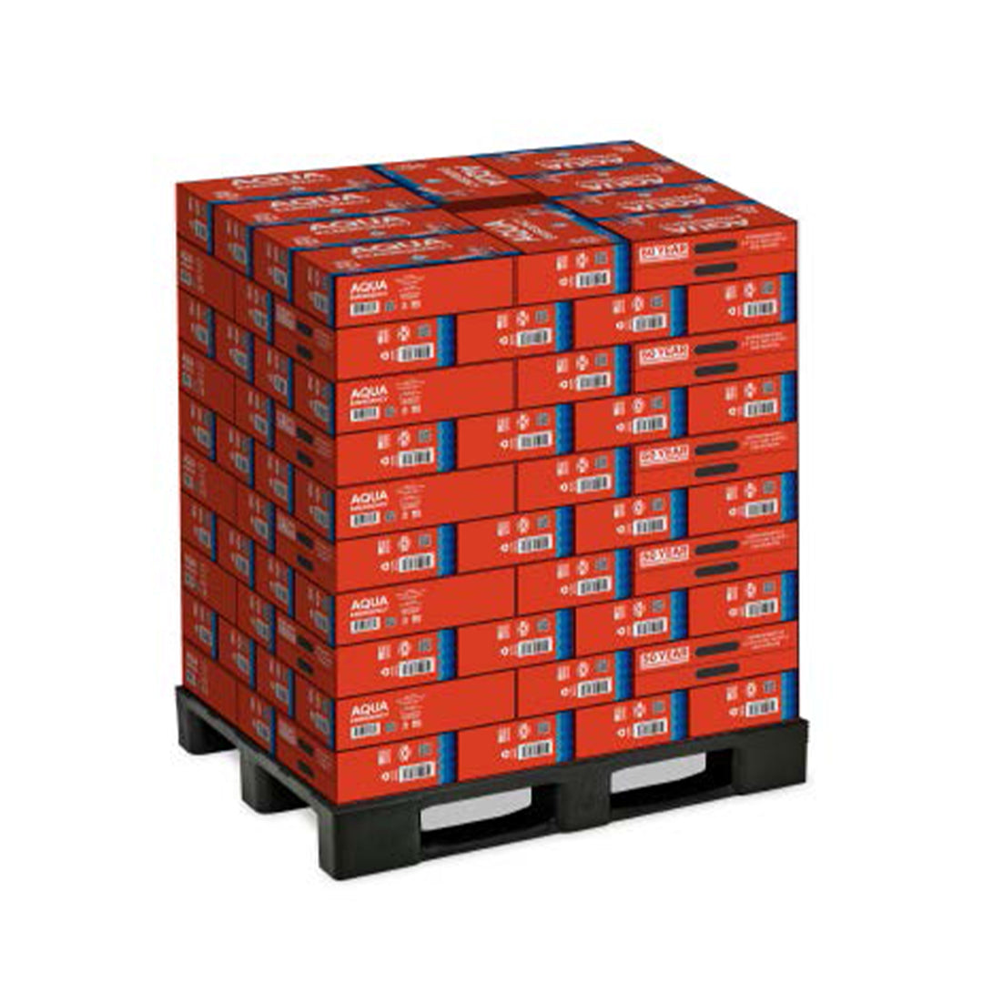 Full pallet of Aqua Emergency 24-pack canned water cases
