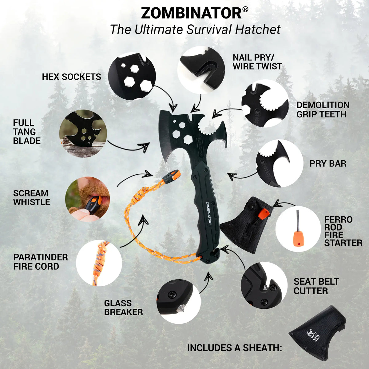 Zombinator Survival Hatchet – Survival Frog