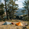 Orange & Green Bivy Tents in the mountains
