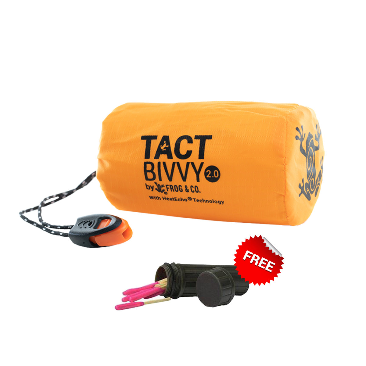 ZIPIFY 1 TACT BIVVY EMERGENCY SLEEPING BAG + 1 FREE PACK OF MATCHES