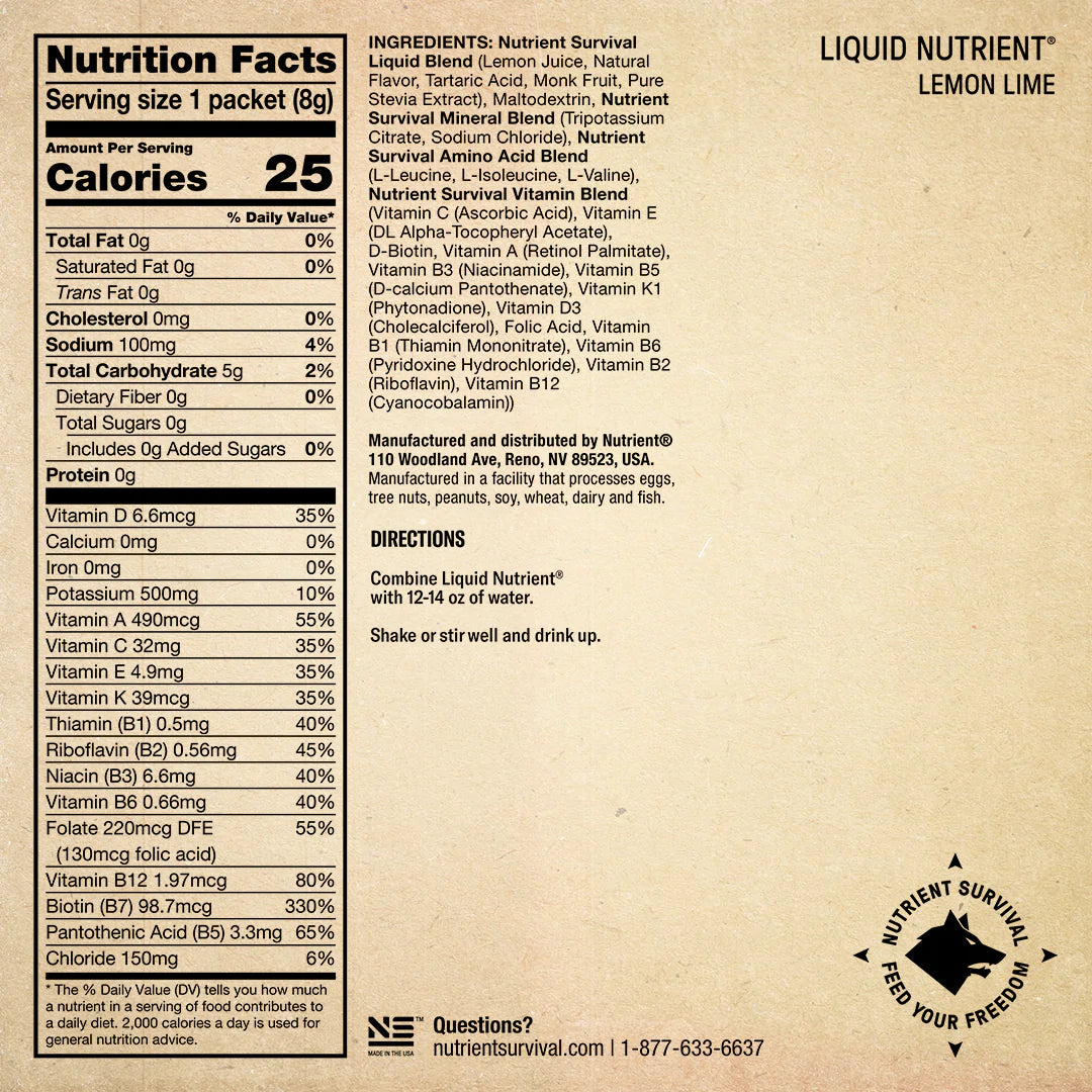 Liquid Nutrient (Lemon Lime) by Nutrient Survival