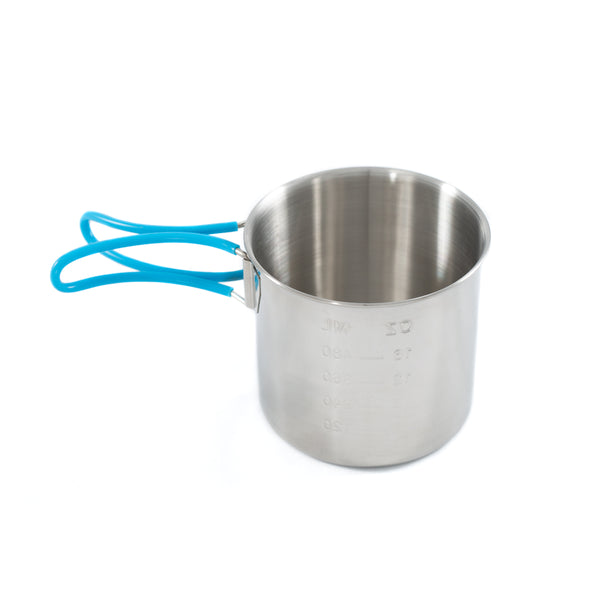 Camp cup with handles folded out