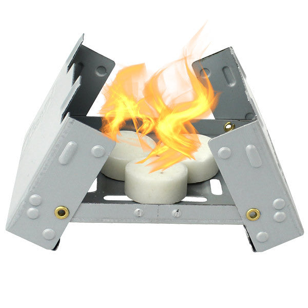Pocket stove with fake flames