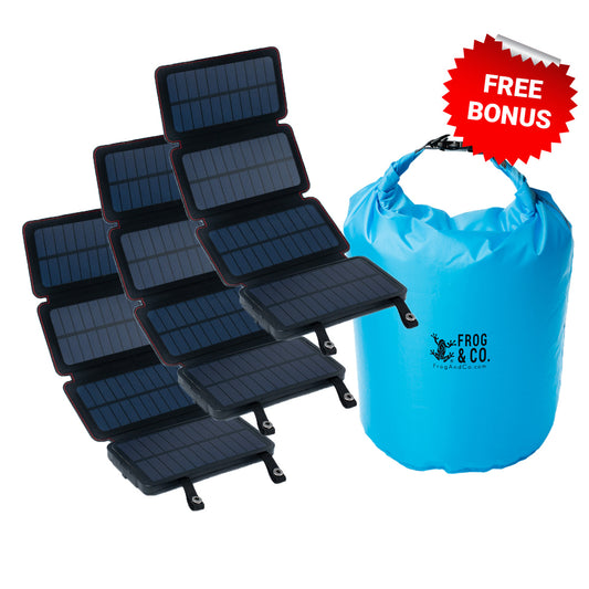 ZIPIFY - 3 QUADRAPRO SOLAR POWER BANKS + 1 FREE BLUE DRY BAG